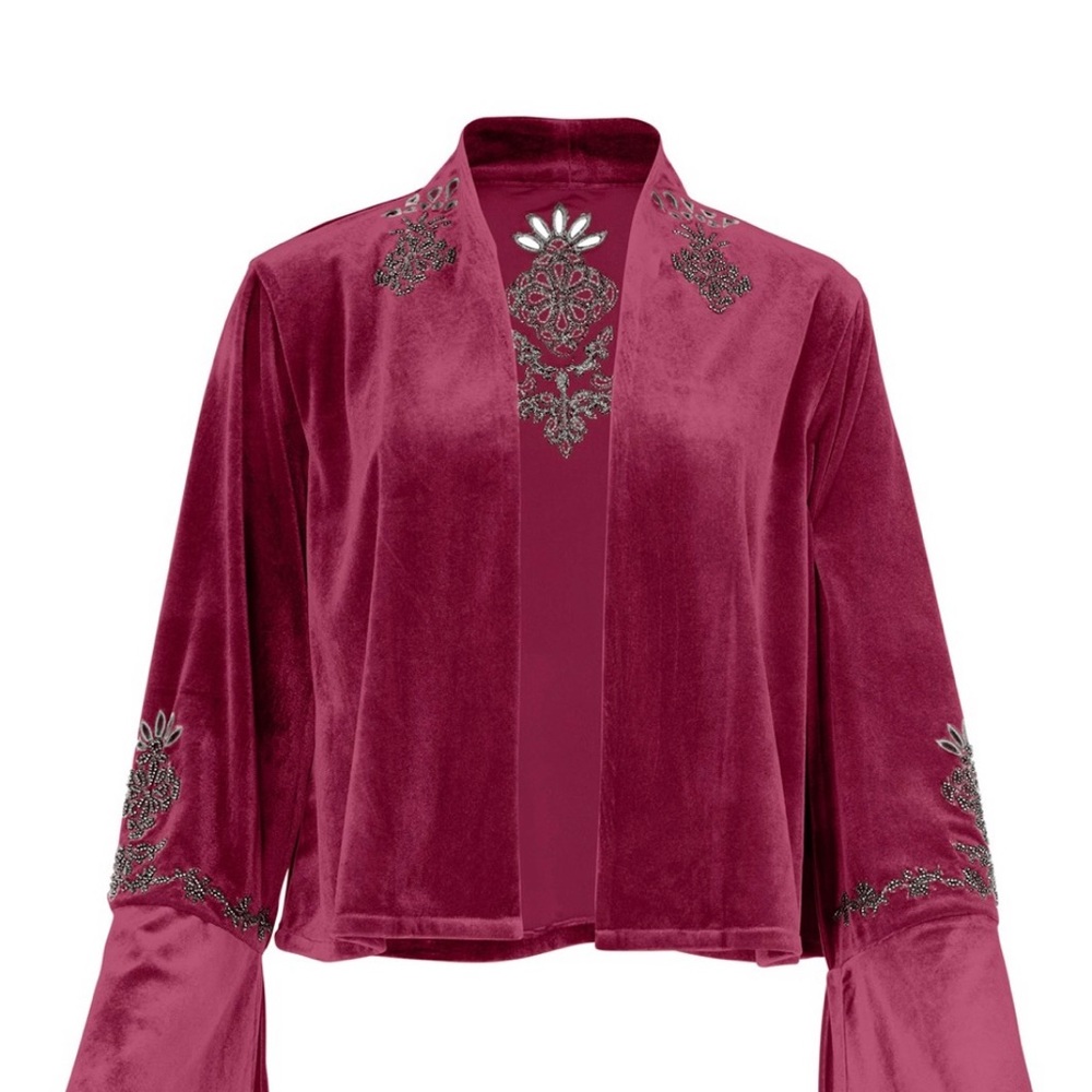 NWOT Venus Size S Embellished Velour Jacket